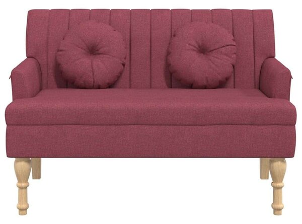 VidaXL bordó szövetpad párnákkal 113x64,5x75,5 cm
