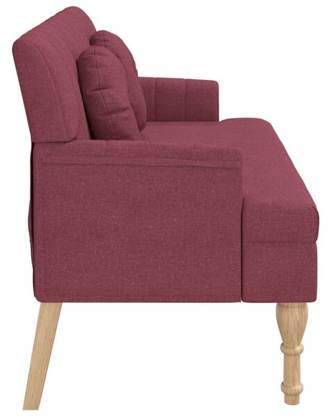 VidaXL bordó szövetpad párnákkal 113x64,5x75,5 cm
