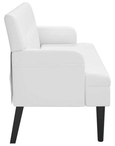VidaXL fehér műbőr pad háttámlával 112x65,5x75 cm