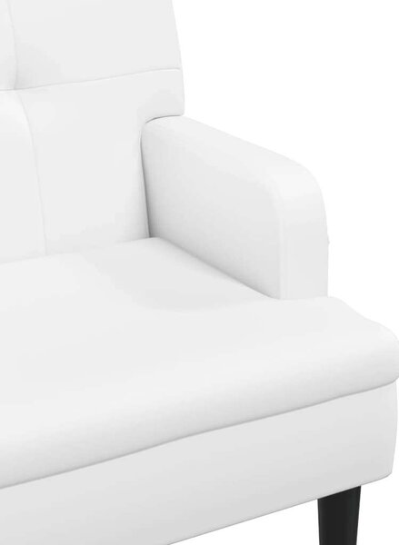 VidaXL fehér műbőr pad háttámlával 112x65,5x75 cm