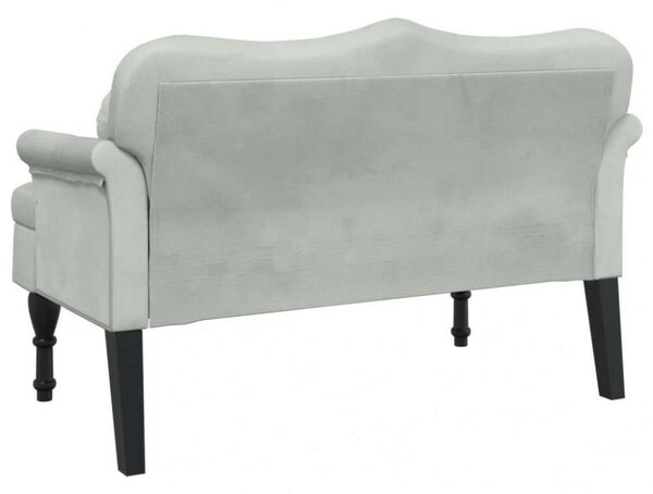 VidaXL világosszürke bársony pad párnákkal 120,5 x 65 x 75 cm
