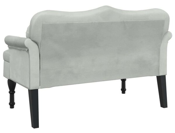 VidaXL világosszürke bársony pad párnákkal 120,5 x 65 x 75 cm