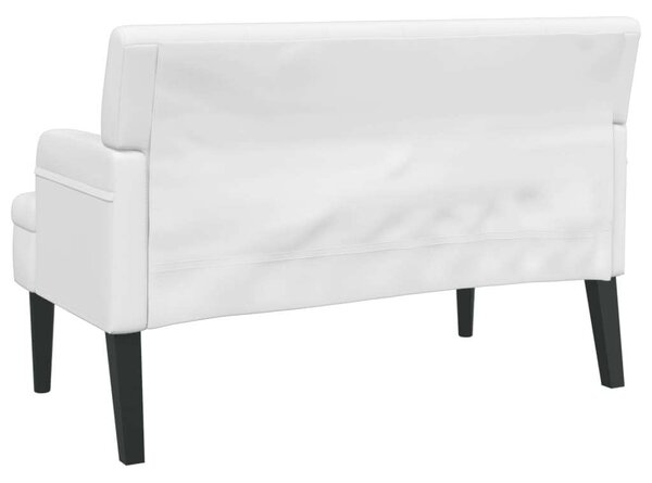 VidaXL fehér műbőr pad háttámlával 112x65,5x75 cm