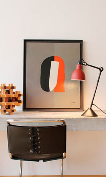 Lampe Gras 205 asztali világítás, piros/fekete – DCW