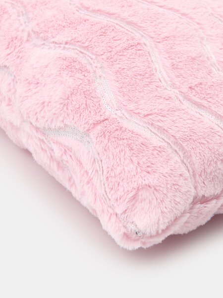 Sinsay - Műszőrme díszpárna flitterekkel - pasztellpink