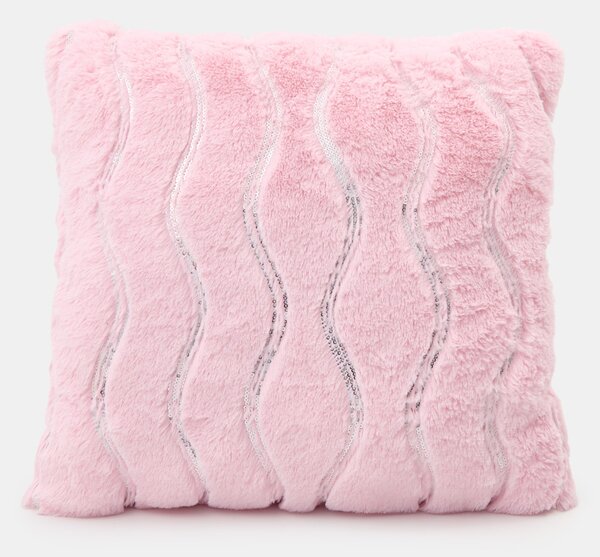 Sinsay - Műszőrme díszpárna flitterekkel - pasztellpink