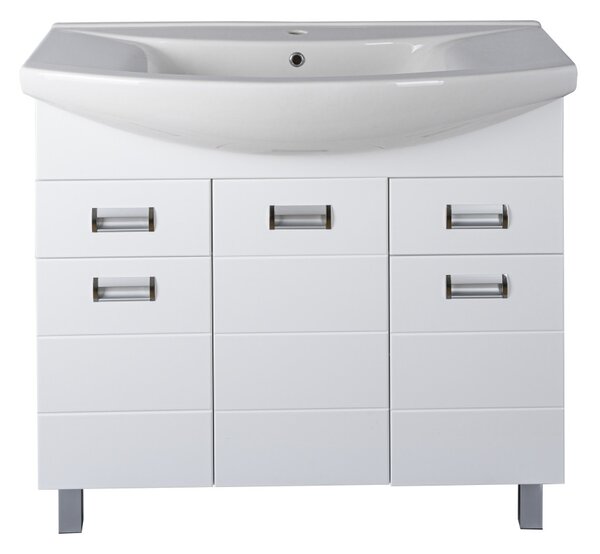 Viva SZQUARE 85 lábon álló fürdőszobabútor Sanovit ZENON 6085 porcelán mosdóval 86 x 50 cm