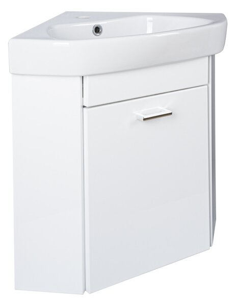 VivaStyle ARDA fali sarokszekrény CeraStyle ARDA porcelán sarokmosdóval 46 x 46 cm - BALOS