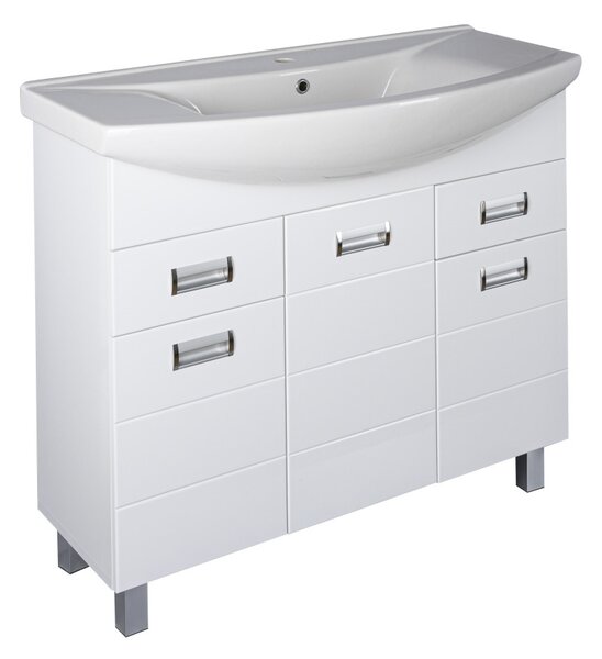 Viva SZQUARE 85 lábon álló fürdőszobabútor Sanovit ZENON 6085 porcelán mosdóval 86 x 50 cm