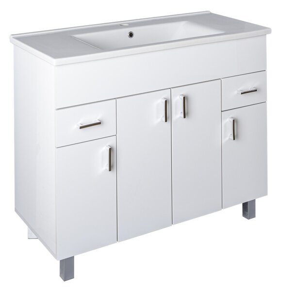 VivaStyle EKONOMIK PLUS 100 lábon álló fürdőszobabútor Sanovit SOFT 13100 mosdóval - 100 x 45,5 cm