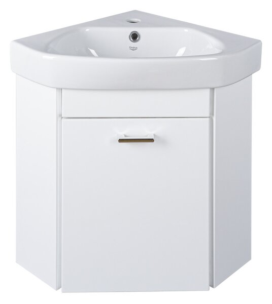 VivaStyle ARDA fali sarokszekrény CeraStyle ARDA porcelán sarokmosdóval 46 x 46 cm - BALOS