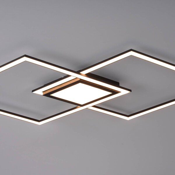 JUST LIGHT. GmbH Asmin LED mennyezeti világítás, CCT, fekete, 106x37 cm, dimmelhető, Fekete, Nappali / Étkező, Alumínium, Modern