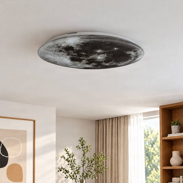 Trio Lighting LED mennyezeti lámpa Lunar távirányítóval 60cm, dimmelhető, Fehér / opál, Nappali / Étkező, Műanyag, Modern
