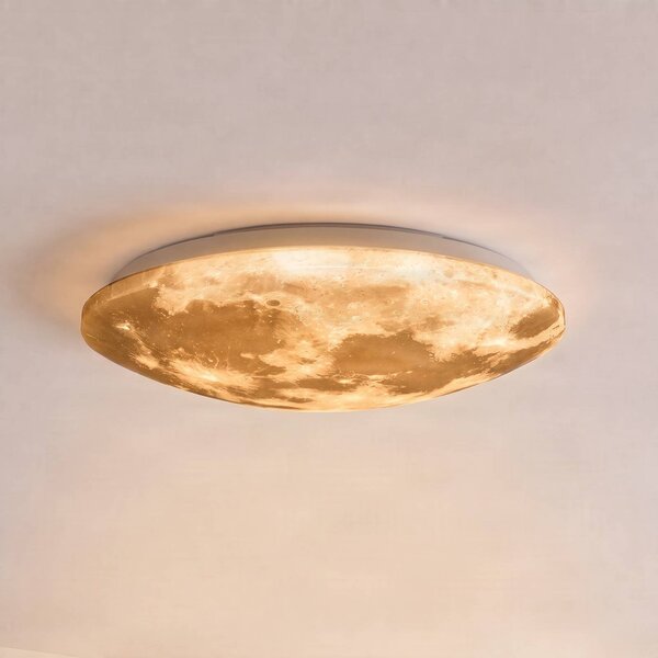 Trio Lighting LED mennyezeti lámpa Lunar távirányítóval 40cm, dimmelhető, Fehér / opál, Nappali / Étkező, Műanyag, Modern