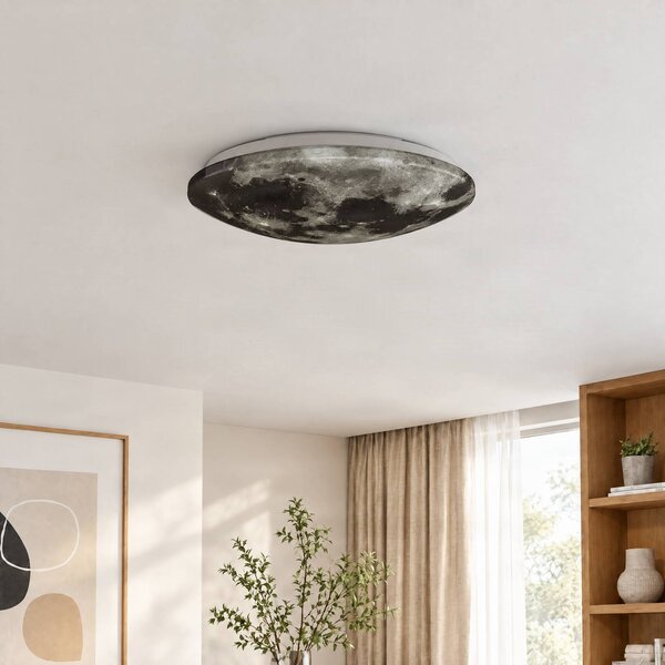 Trio Lighting LED mennyezeti lámpa Lunar távirányítóval 40cm, dimmelhető, Fehér / opál, Nappali / Étkező, Műanyag, Modern