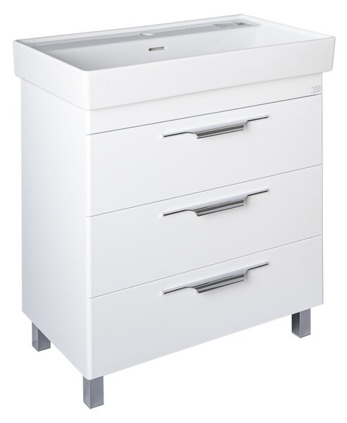 TMP TRIO 80 álló fürdőszobabútor - CeraStyle SHARP - 37300 mosdóval - 80 x 48 cm