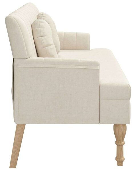 VidaXL lenszínű szövetpad párnákkal 113x64,5x75,5 cm