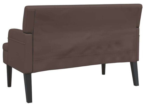 VidaXL barna műbőr pad háttámlával 112x65,5x75 cm
