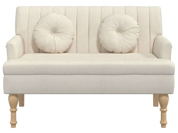 VidaXL lenszínű szövetpad párnákkal 113x64,5x75,5 cm