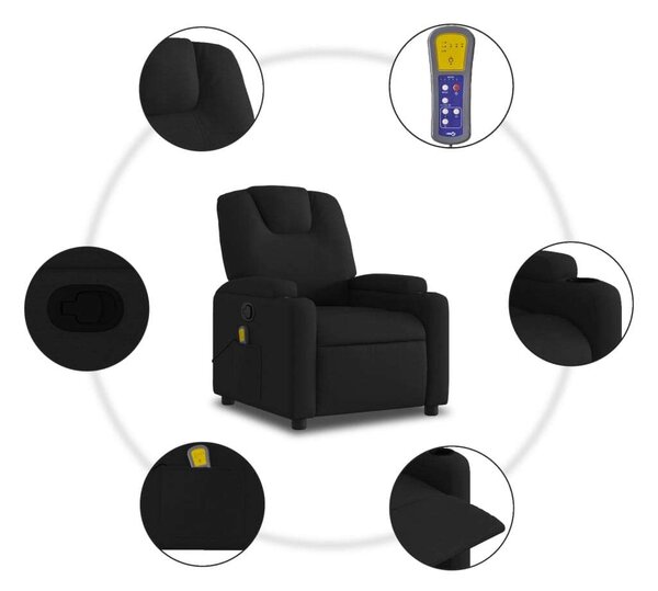 Relax Fotel - Masszírozó - Fekete Szövet