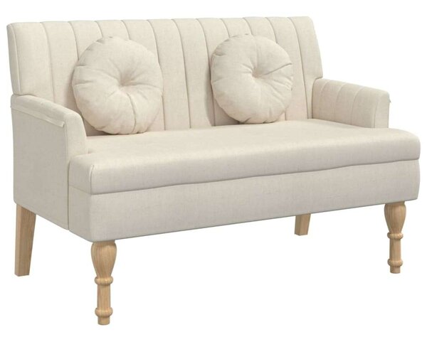 VidaXL lenszínű szövetpad párnákkal 113x64,5x75,5 cm