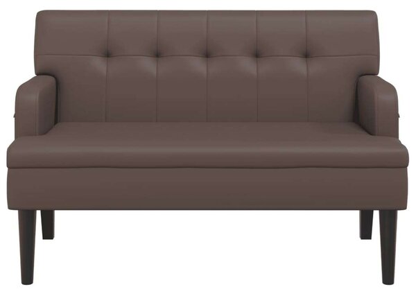 VidaXL barna műbőr pad háttámlával 112x65,5x75 cm