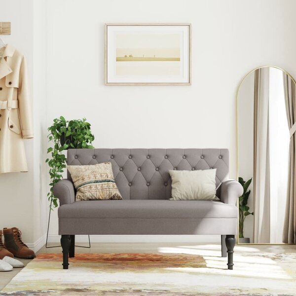 VidaXL tópszínű szövetpad háttámlával 120 x 62 x 75,5 cm