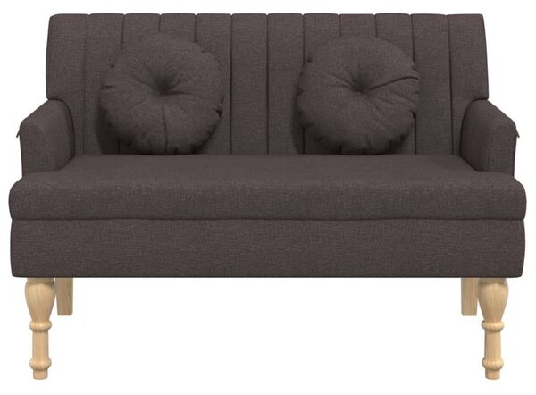 VidaXL sötétbarna szövetpad párnákkal 113x64,5x75,5 cm