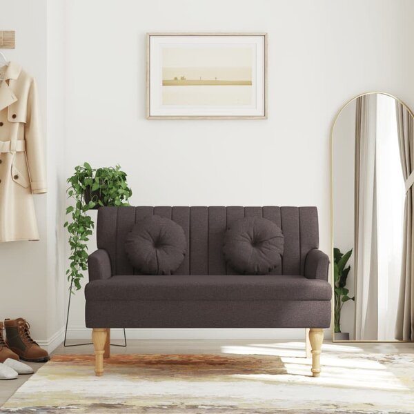 VidaXL sötétbarna szövetpad párnákkal 113x64,5x75,5 cm