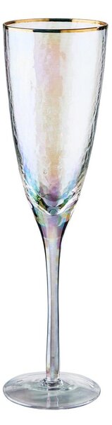 SMERALDA pezsgős pohár arany szegéllyel 250 ml, 6 db-os készlet