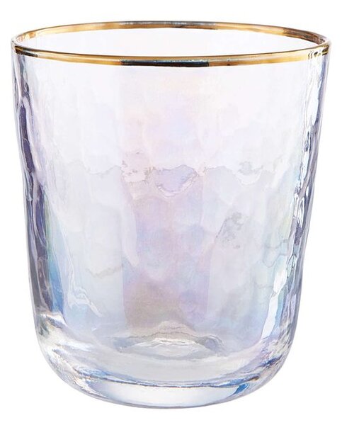 SMERALDA vizes pohár arany szegéllyel 280ml, 6 db-os készlet