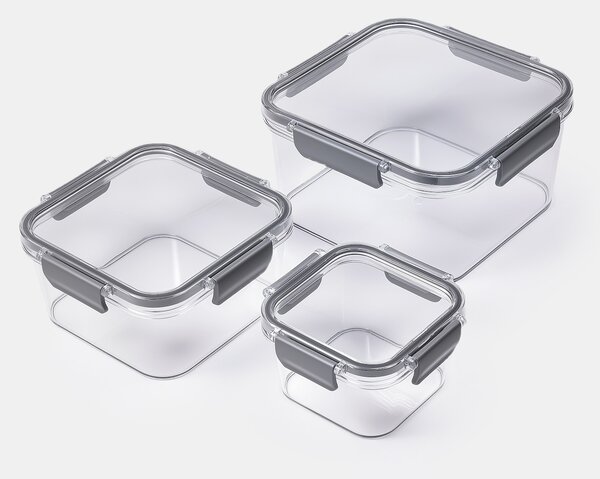Sinsay - Étel tároló dobozok fedéllel 3 pack - sötétszürke