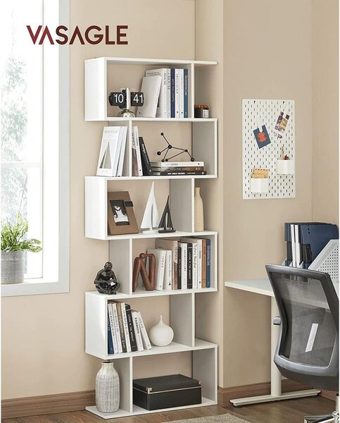 Könyvespolc, kocka vitrines polc és térelválasztó, 70 x 24 x 190,5 cm Fehér