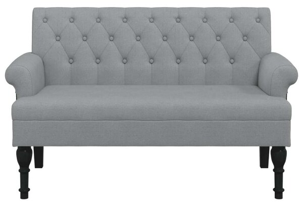 VidaXL világosszürke szövet pad háttámlával 120 x 62 x 75,5 cm