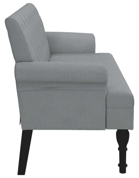 VidaXL világosszürke szövet pad háttámlával 120 x 62 x 75,5 cm