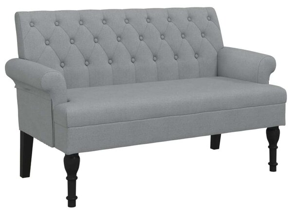VidaXL világosszürke szövet pad háttámlával 120 x 62 x 75,5 cm