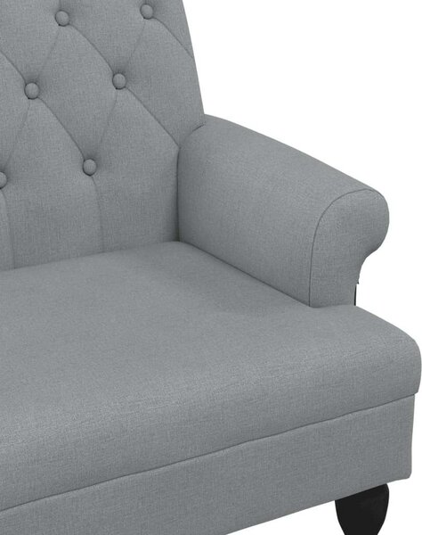 VidaXL világosszürke szövet pad háttámlával 120 x 62 x 75,5 cm