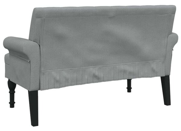 VidaXL világosszürke szövet pad háttámlával 120 x 62 x 75,5 cm