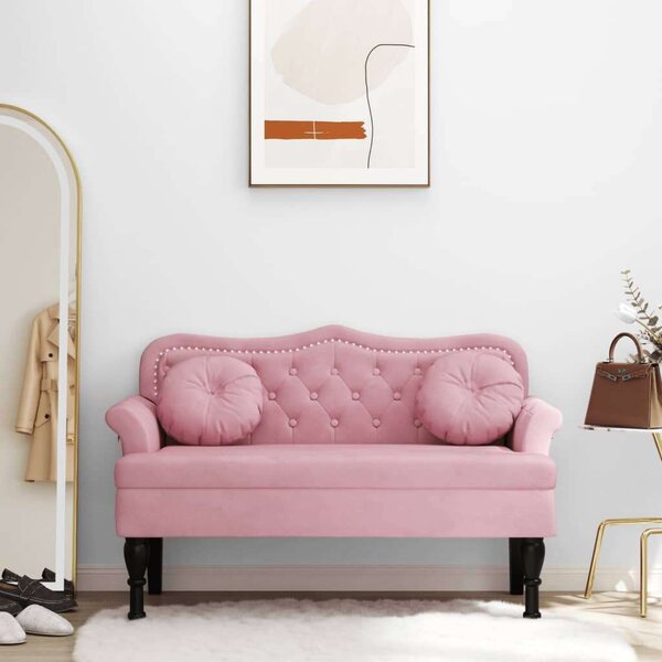 VidaXL Rózsaszín Bársony Pad - 120x65x75 cm