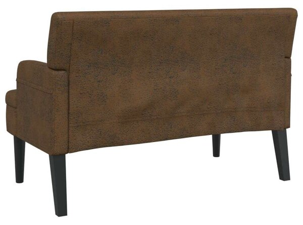 VidaXL barna műbőr pad háttámlával 112x65,5x75 cm