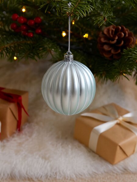Sinsay - Karácsonyi gömb díszek szett 6 darabos - ezüst