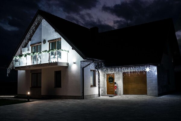 Springos jégcsap villogó 500 led függöny