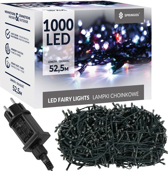 Springos karácsonyfa fények 1000 led