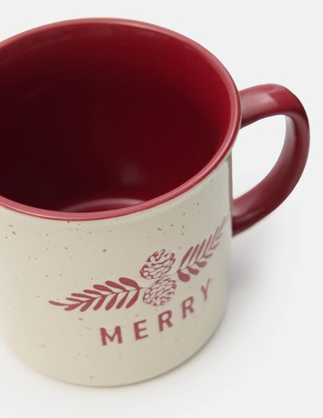Sinsay - Karácsonyi bögre „Merry” felirattal - piros