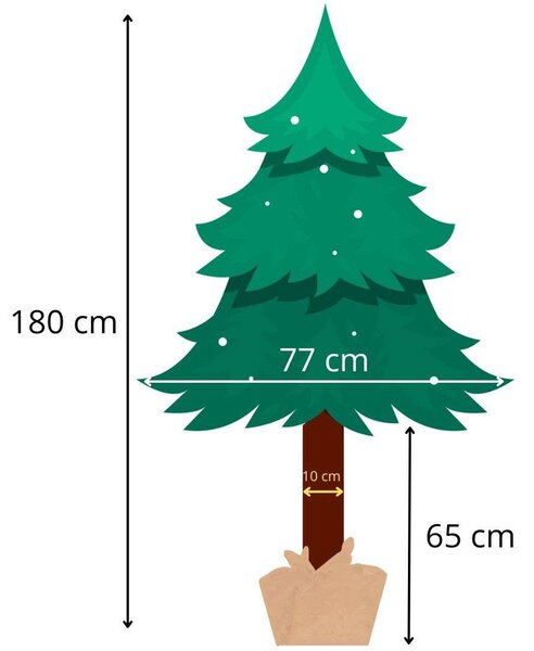 Springos Gyémánt Műfenyő törzsön 1,8m