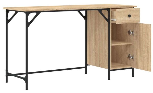 VidaXL sonoma tölgy szerelt fa számítógépasztal 131 x 48 x 75 cm