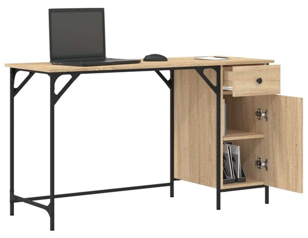 VidaXL sonoma tölgy szerelt fa számítógépasztal 131 x 48 x 75 cm