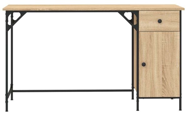 VidaXL sonoma tölgy szerelt fa számítógépasztal 131 x 48 x 75 cm