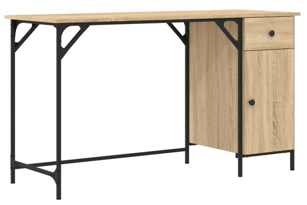 VidaXL sonoma tölgy szerelt fa számítógépasztal 131 x 48 x 75 cm