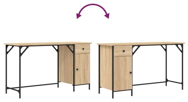 VidaXL sonoma tölgy szerelt fa számítógépasztal 131 x 48 x 75 cm